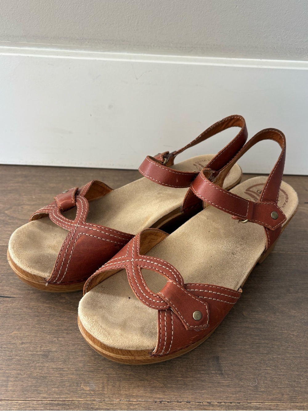 Dansko Brown Leather Slingback Sandals, 38